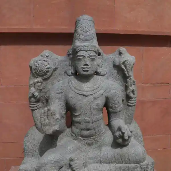 Stone statue of Vishnu, 19th century AD, South India